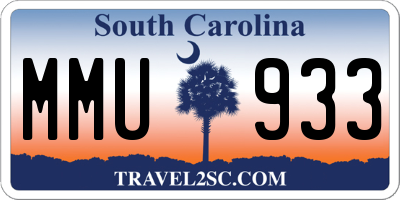 SC license plate MMU933