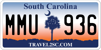 SC license plate MMU936