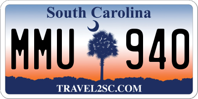 SC license plate MMU940