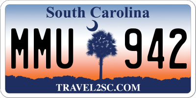 SC license plate MMU942