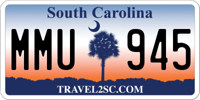 SC license plate MMU945