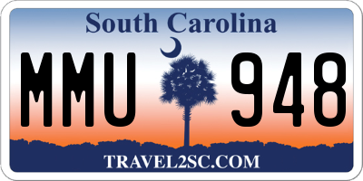 SC license plate MMU948