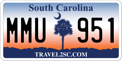 SC license plate MMU951