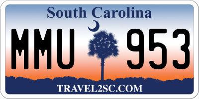 SC license plate MMU953