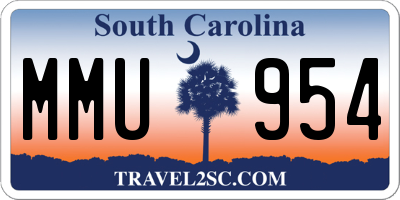 SC license plate MMU954