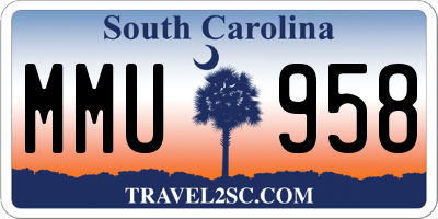 SC license plate MMU958