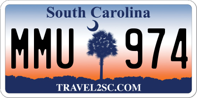SC license plate MMU974