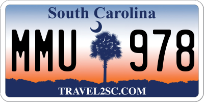 SC license plate MMU978