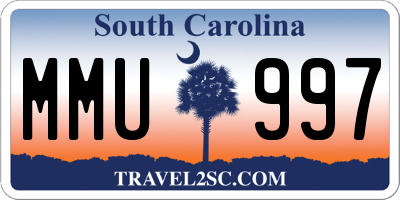 SC license plate MMU997