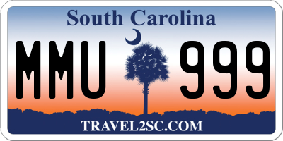 SC license plate MMU999