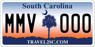 SC license plate MMV000