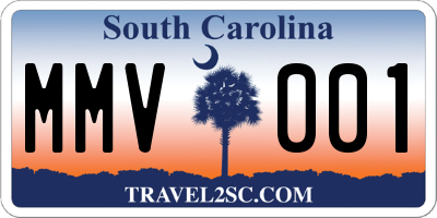 SC license plate MMV001