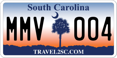 SC license plate MMV004