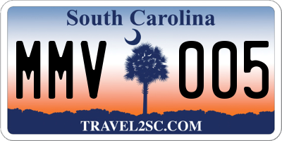 SC license plate MMV005