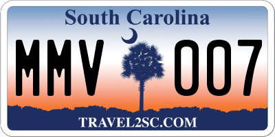 SC license plate MMV007