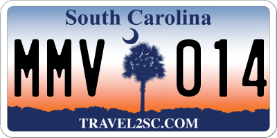 SC license plate MMV014