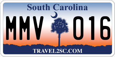 SC license plate MMV016