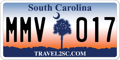 SC license plate MMV017