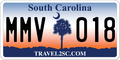 SC license plate MMV018