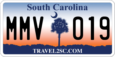 SC license plate MMV019