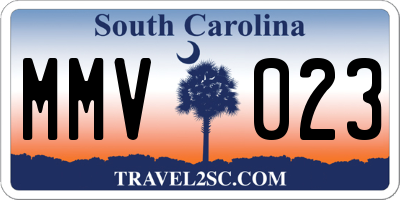 SC license plate MMV023