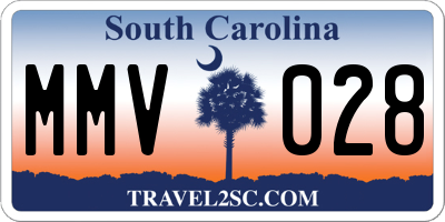 SC license plate MMV028