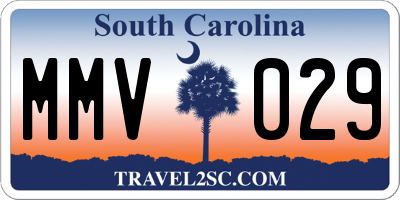 SC license plate MMV029