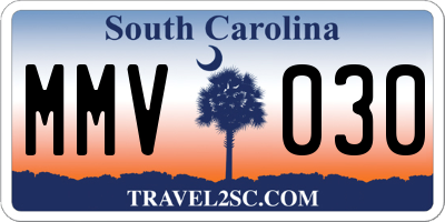 SC license plate MMV030
