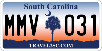 SC license plate MMV031