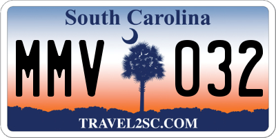 SC license plate MMV032