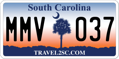 SC license plate MMV037