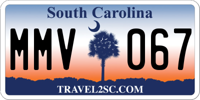 SC license plate MMV067