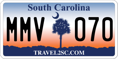 SC license plate MMV070