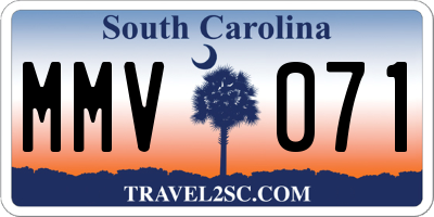 SC license plate MMV071