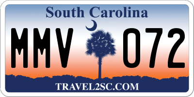 SC license plate MMV072