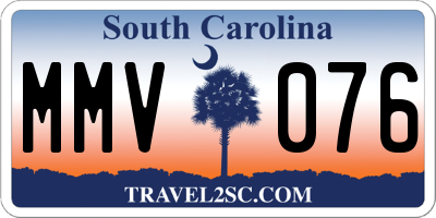 SC license plate MMV076