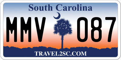 SC license plate MMV087