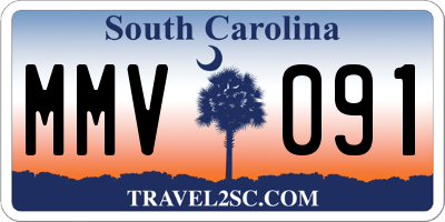 SC license plate MMV091