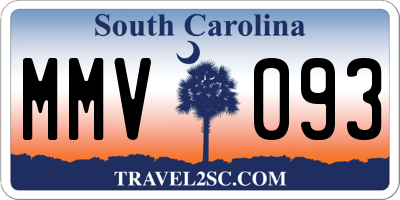 SC license plate MMV093