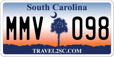 SC license plate MMV098