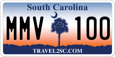 SC license plate MMV100