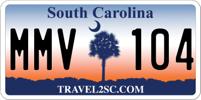SC license plate MMV104