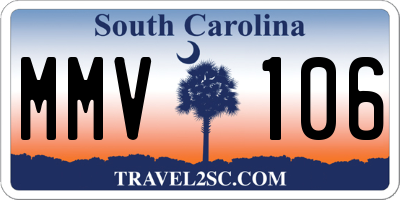 SC license plate MMV106