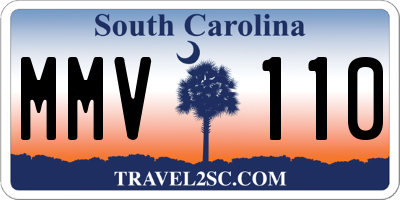 SC license plate MMV110