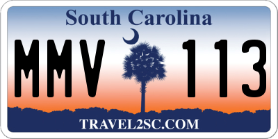 SC license plate MMV113