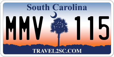 SC license plate MMV115