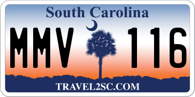 SC license plate MMV116