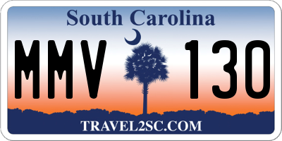 SC license plate MMV130