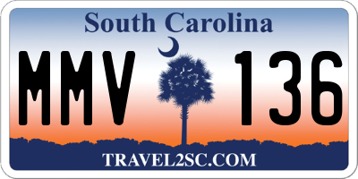 SC license plate MMV136