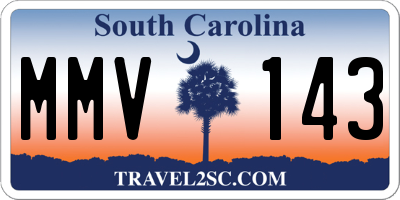 SC license plate MMV143